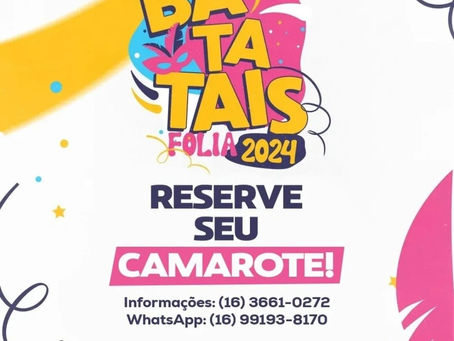 O Carnaval mais animado e interessante da região é o nosso Batatais Folia 2024....