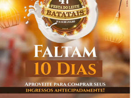 Contagem regressiva! FALTAM 🔟 DIAS PARA A 47ª FESTA DO LEITE