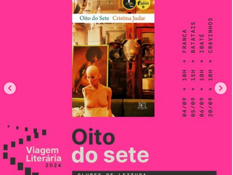 Prepare-se para embarcar na 16ª edição do Viagem Literária! Arraste para o lado e confira a programação completa ✨