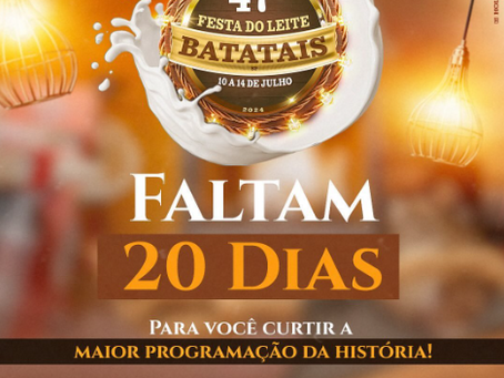 Contagem regressiva:FALTAM 2️⃣0️⃣ DIAS PARA A 47ª FESTA DO LEITE