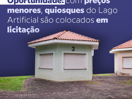 Oportunidade: com preços menores, quiosques do Lago Artificial são colocados em licitação