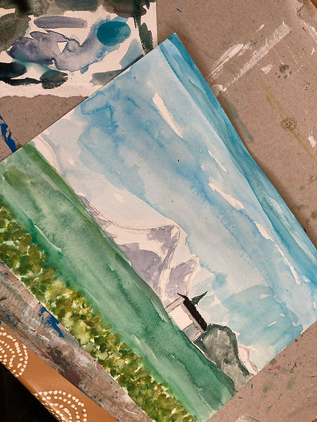 aquarelle dent d'oche haute savoie