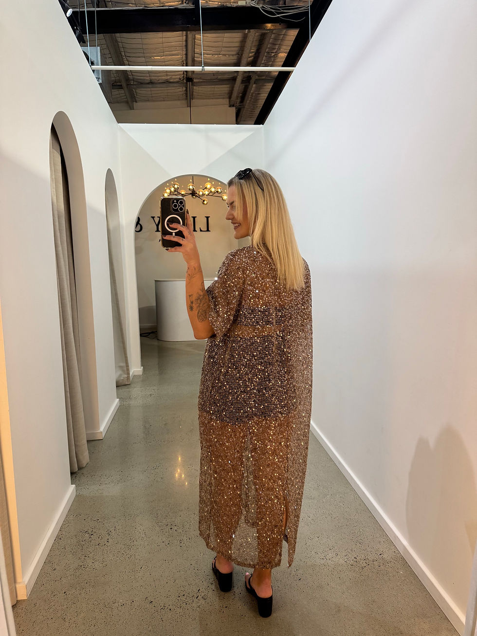 Thumbnail: BY FRANKIE / MOCHA SEQUIN DRESS / 699-1