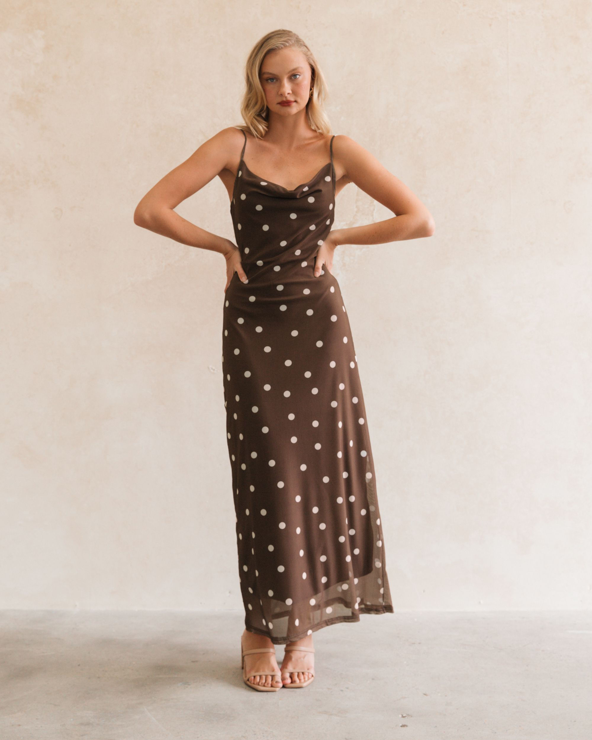 WHITE CLOSET / JOY MESH MAXI DRESS / TFE10434-1