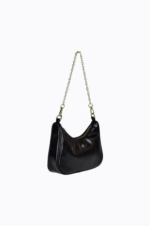 PETA+ JAIN / ENVY CROSSBODY WITH CHAIN / BLACK CRINKLE/ GOLD
