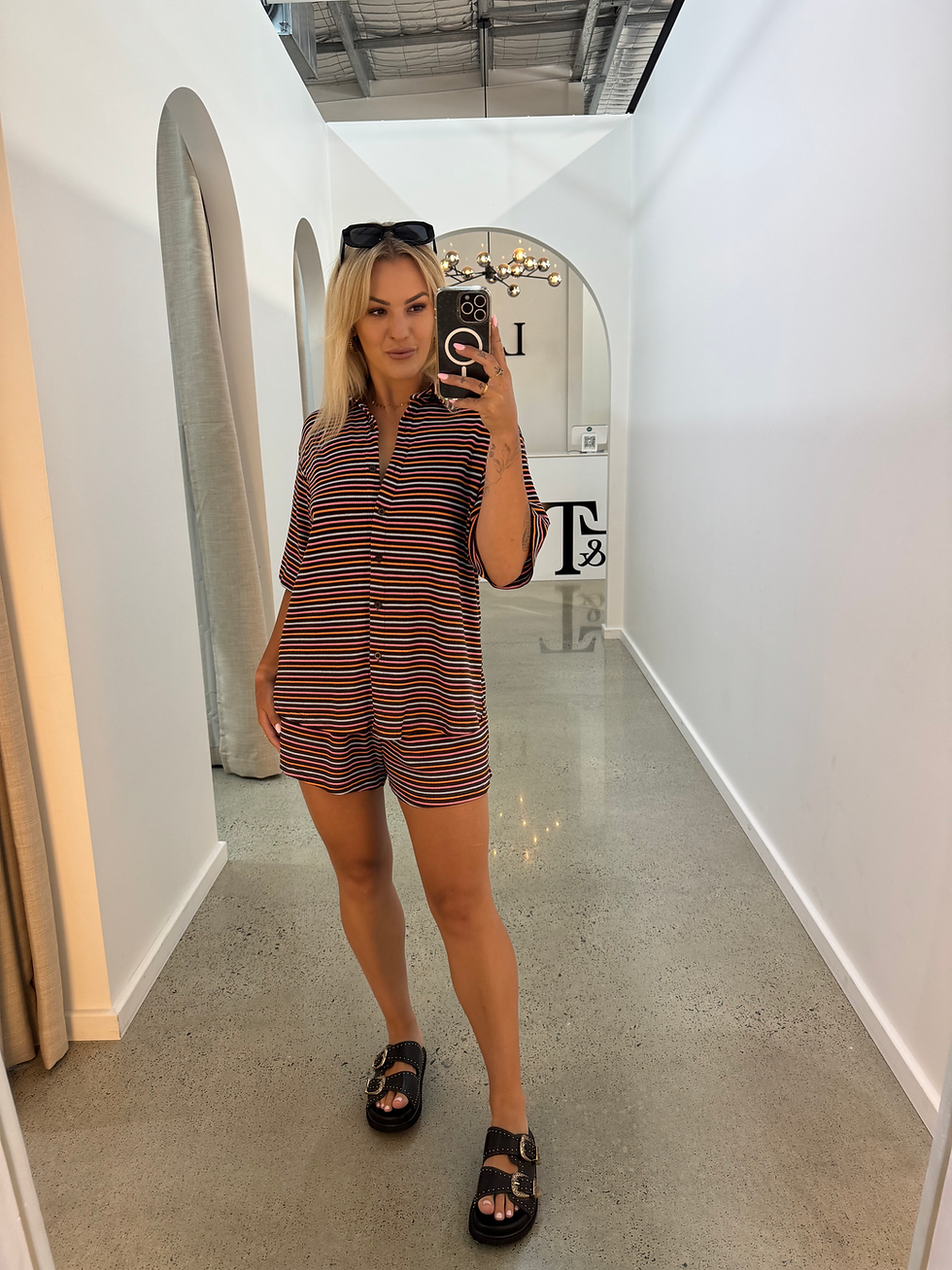 Thumbnail: BY FRANKIE /  CHOC- BLUE RIBBED SHIRT / 160-6