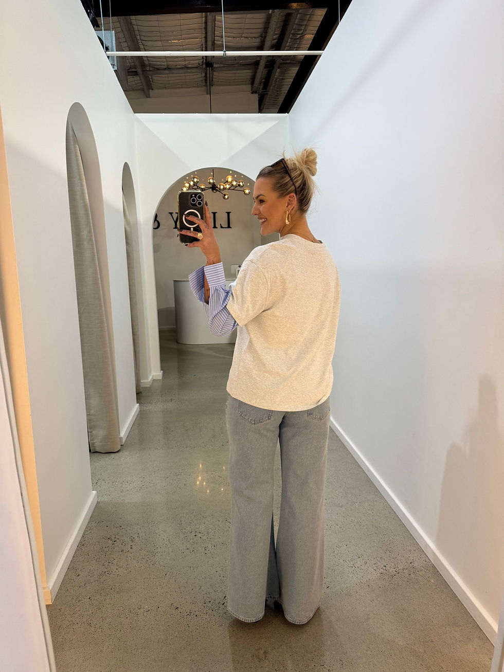 Thumbnail: BY FRANKIE / GREY STRIPPED TEE / 202617