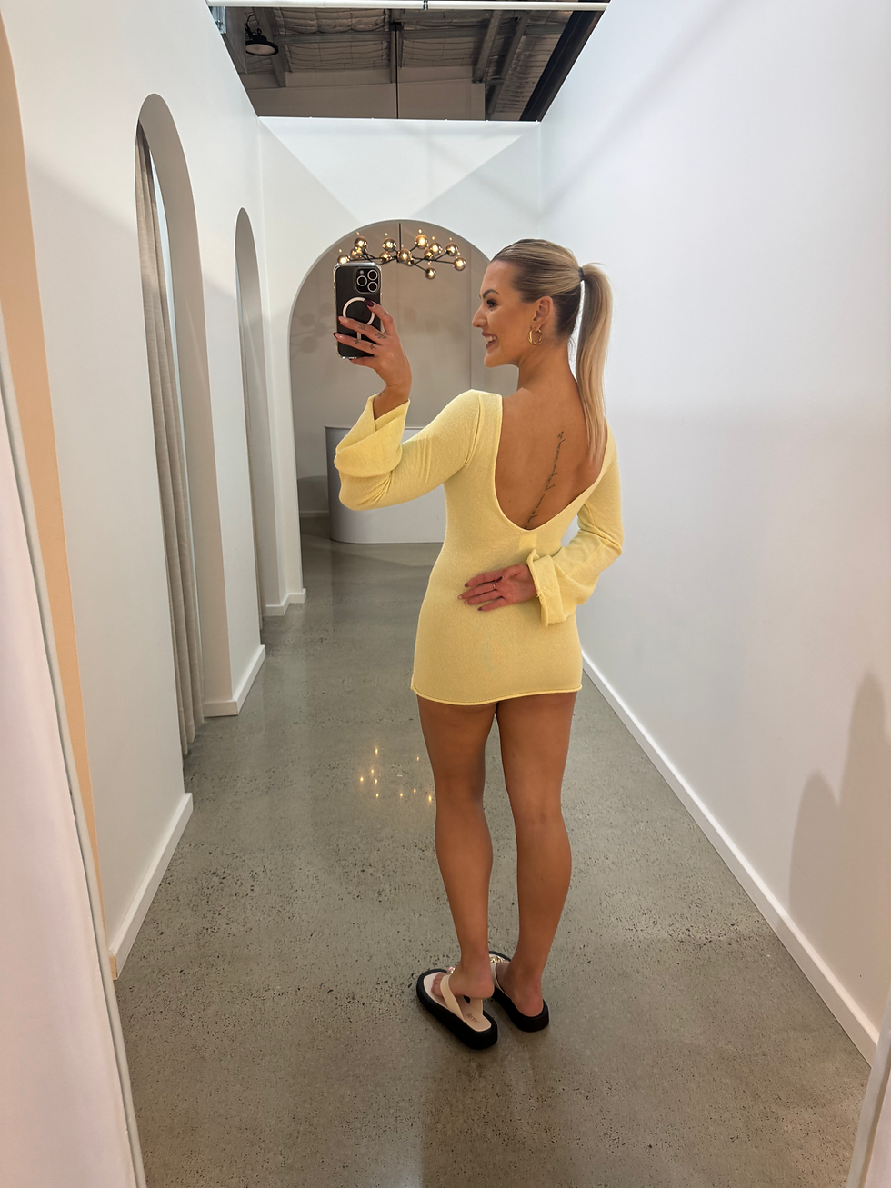 Thumbnail: BY FRANKIE / STAR FISH YELLOW KNIT DRESS / 2581-YLW