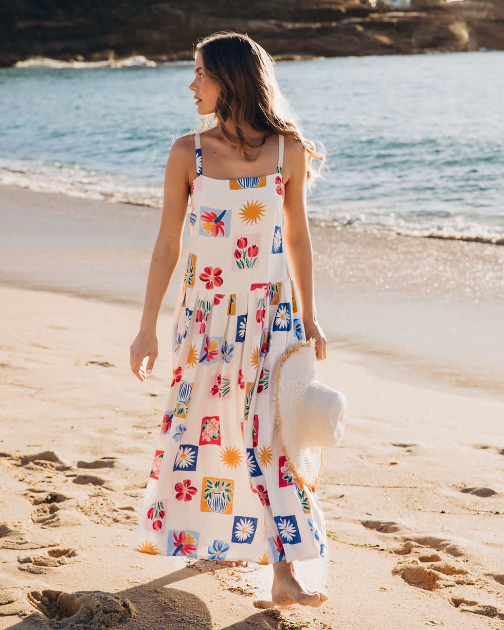 Thumbnail: LINEN LUX / BELLE MAXI DRESS / VVNE11301
