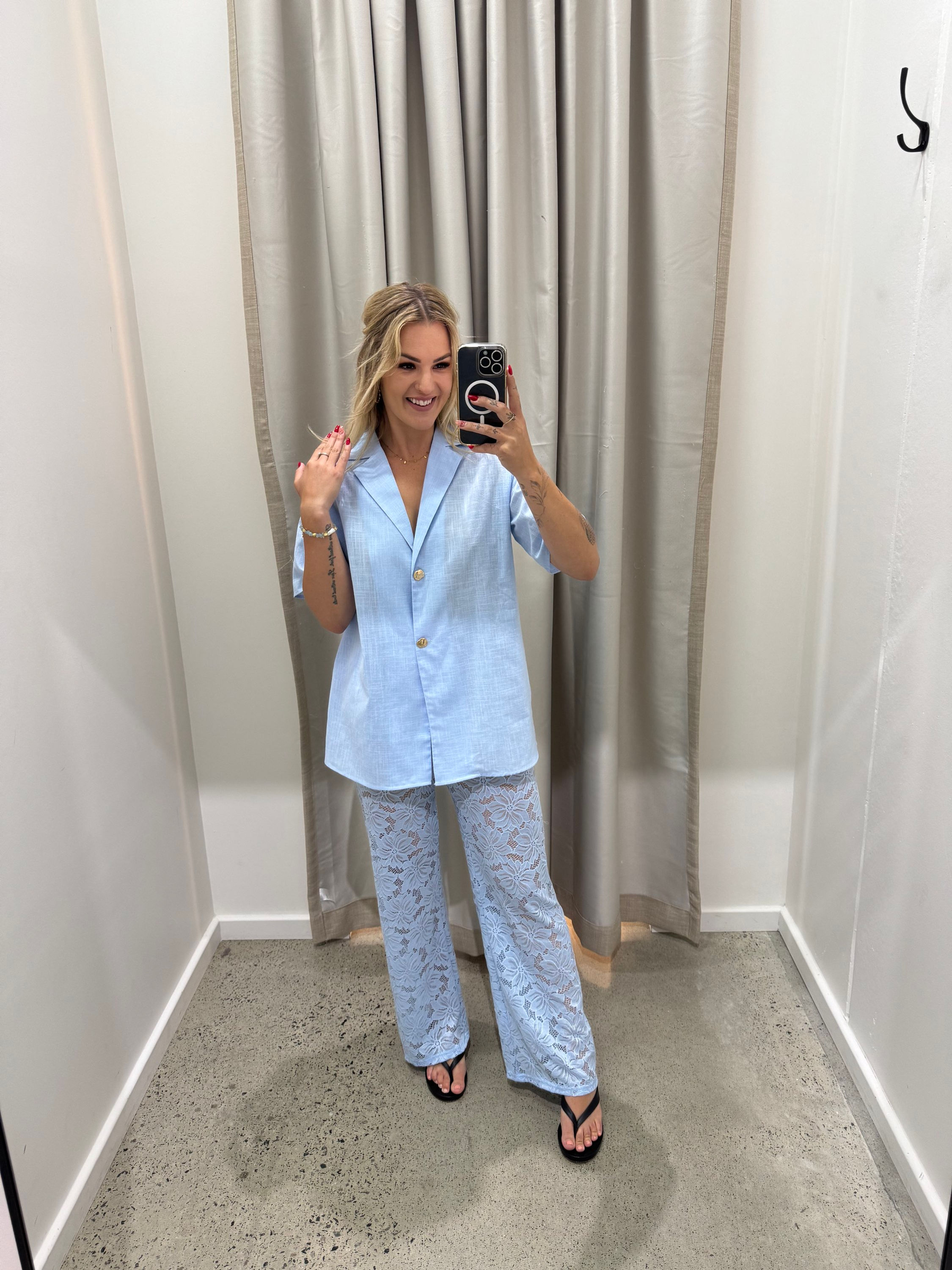 BY FRANKIE / BLUE LACE PANT / 244-6