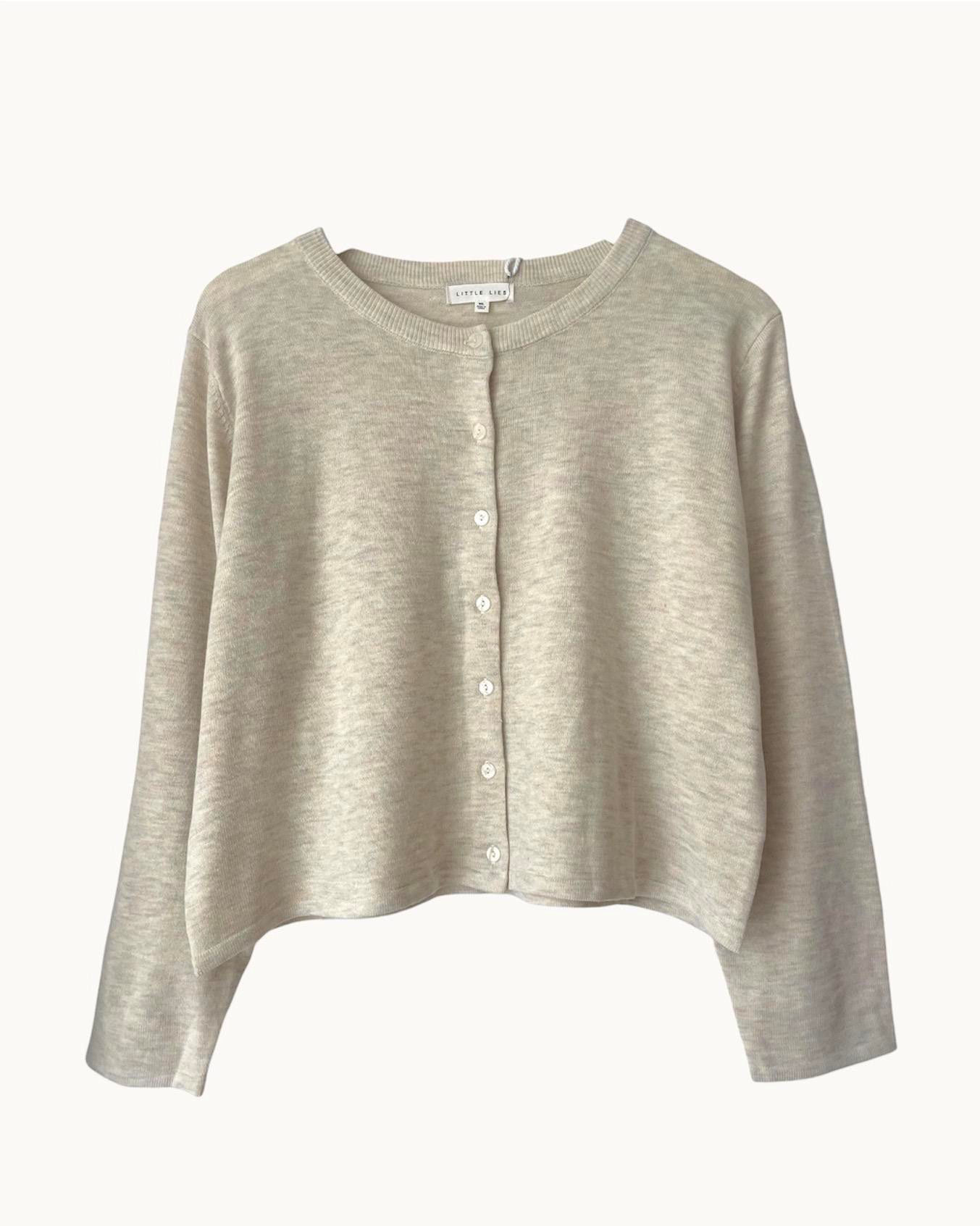 LITTLE LIES / LYDIA CARDIGAN/ OATMEAL / K25062304