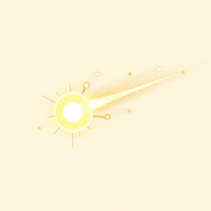 Picture of photon, a particle of light. This illustration is an element of design and is not scientifically accurate.