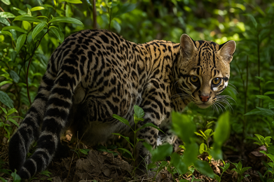 Jaguarundi a beautiful wild life on a Mexican fores