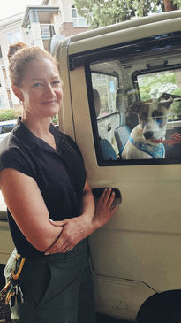 Woman rescue a dog