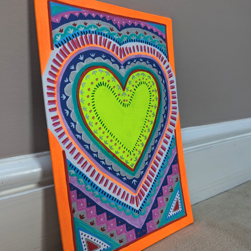 Thumbnail: Hand-Painted Heart Canvas