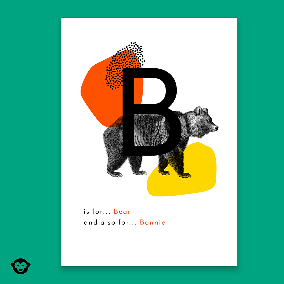 Thumbnail: Animal Kids' Initial Giclée Print