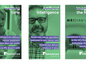 Three GenesisCare posters created as part of the marketing campaign