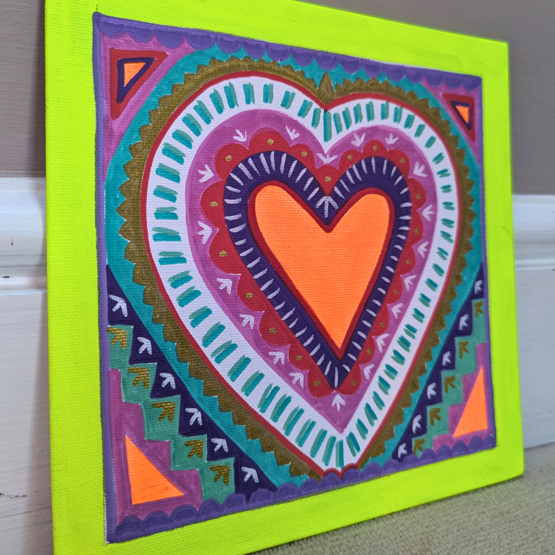 Thumbnail: Hand-Painted Heart Canvas