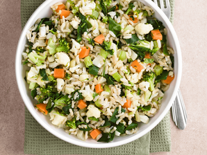 ירקות ירוקים עם אורז 