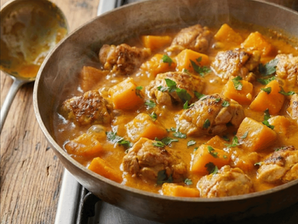 תבשיל הודו פרגית עם ירקות כתומים