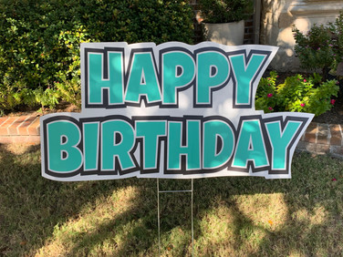 HAPPY BIRTHDAY TEAL & BLACK