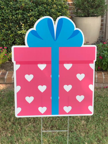 Pink with White Heart Gift
