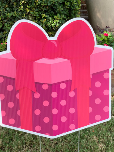 Pink Polka Dot Gift / Pink Bow