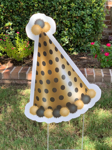 Black/Gold Party Hat - 1