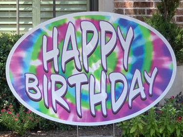 LARGE HAPPY BIRTHDAY ROUND 1 BLUE PURPLE
