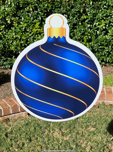 GOLD SWIRL BLUE ORNAMENT