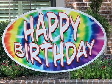 LARGE HAPPY BIRTHDAY ROUND 1 RAINBOW