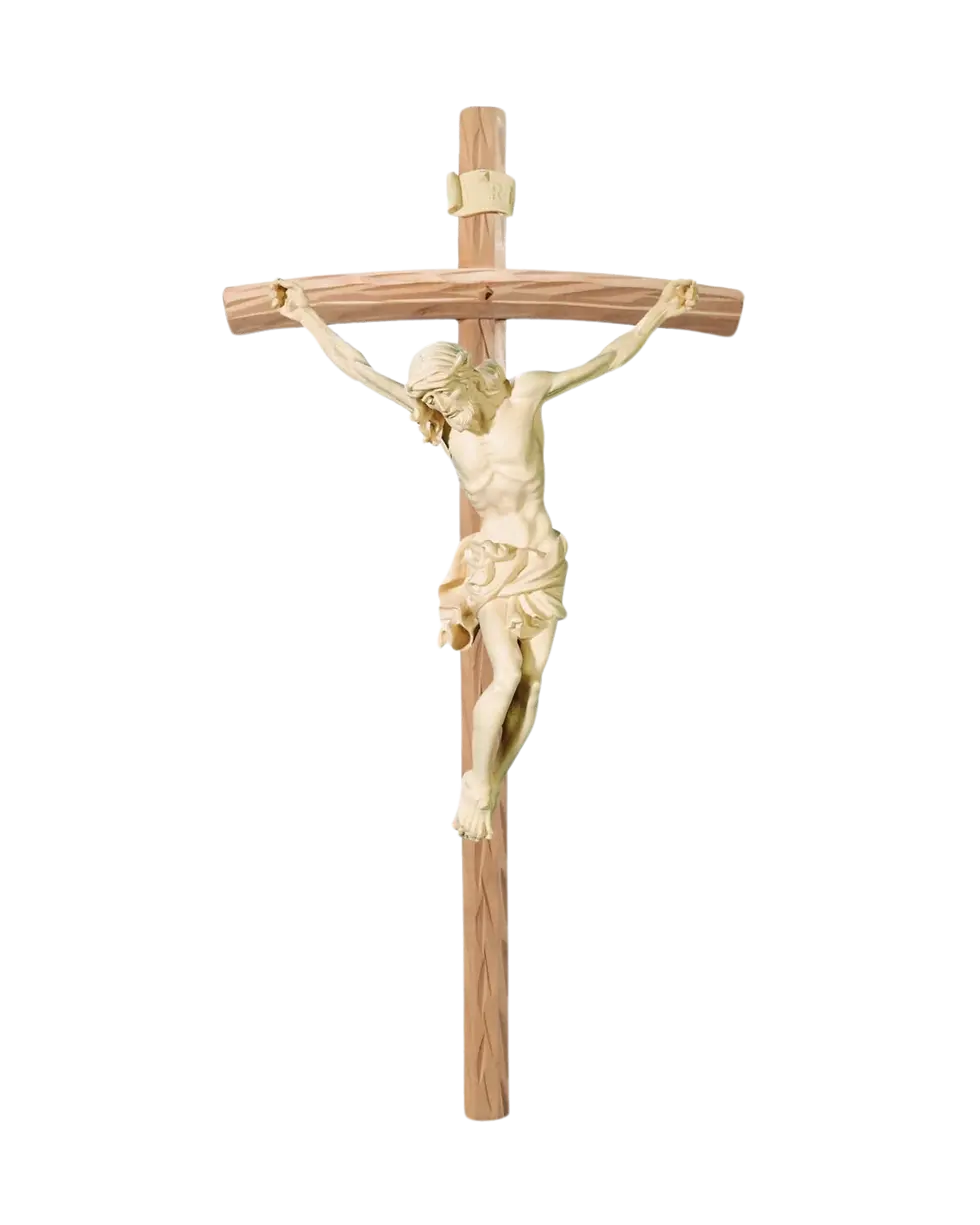 Corpo di Cristo Barocco su Croce Curva – Dipinto a Olio