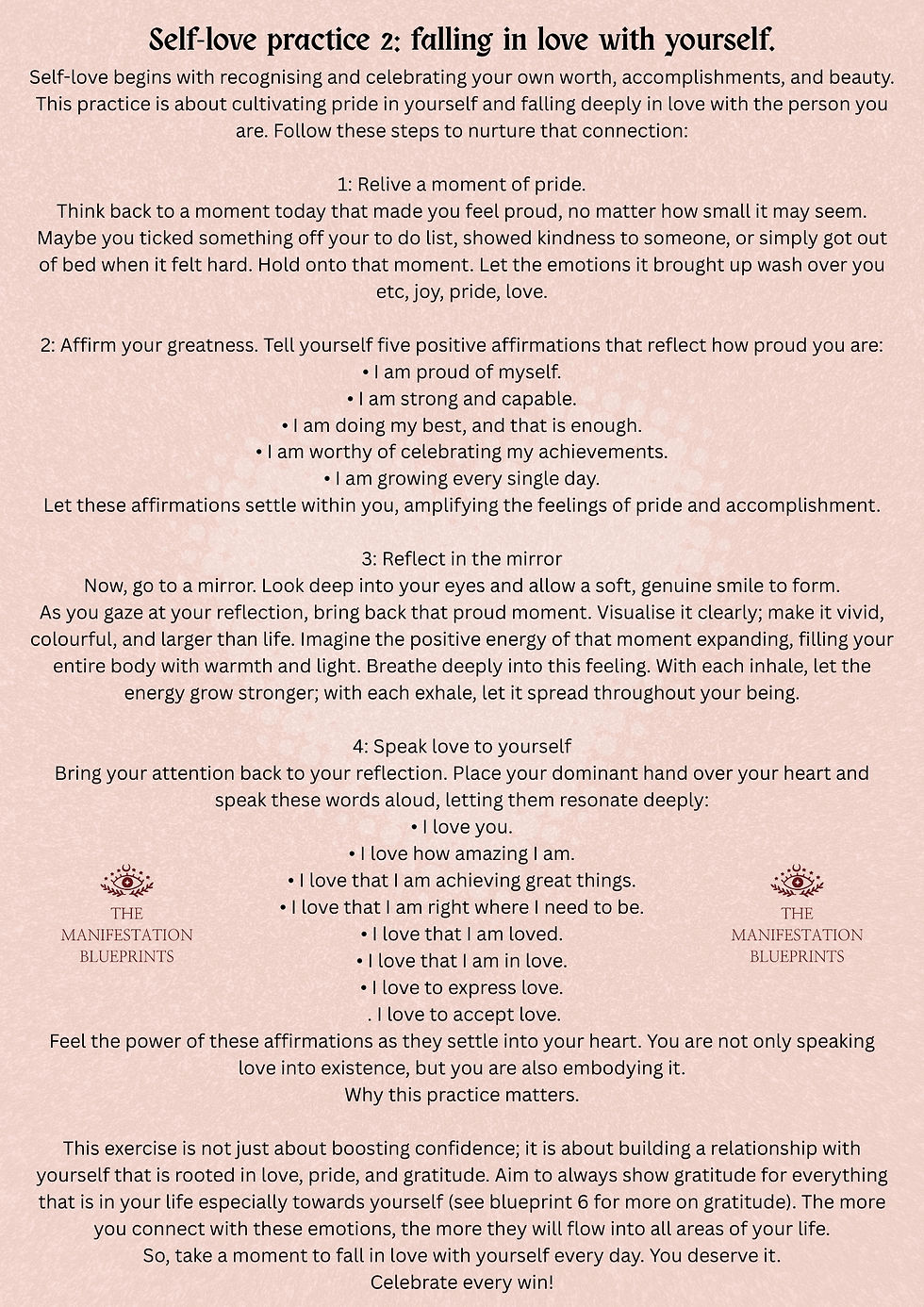 Self-love practice 2 Blueprints