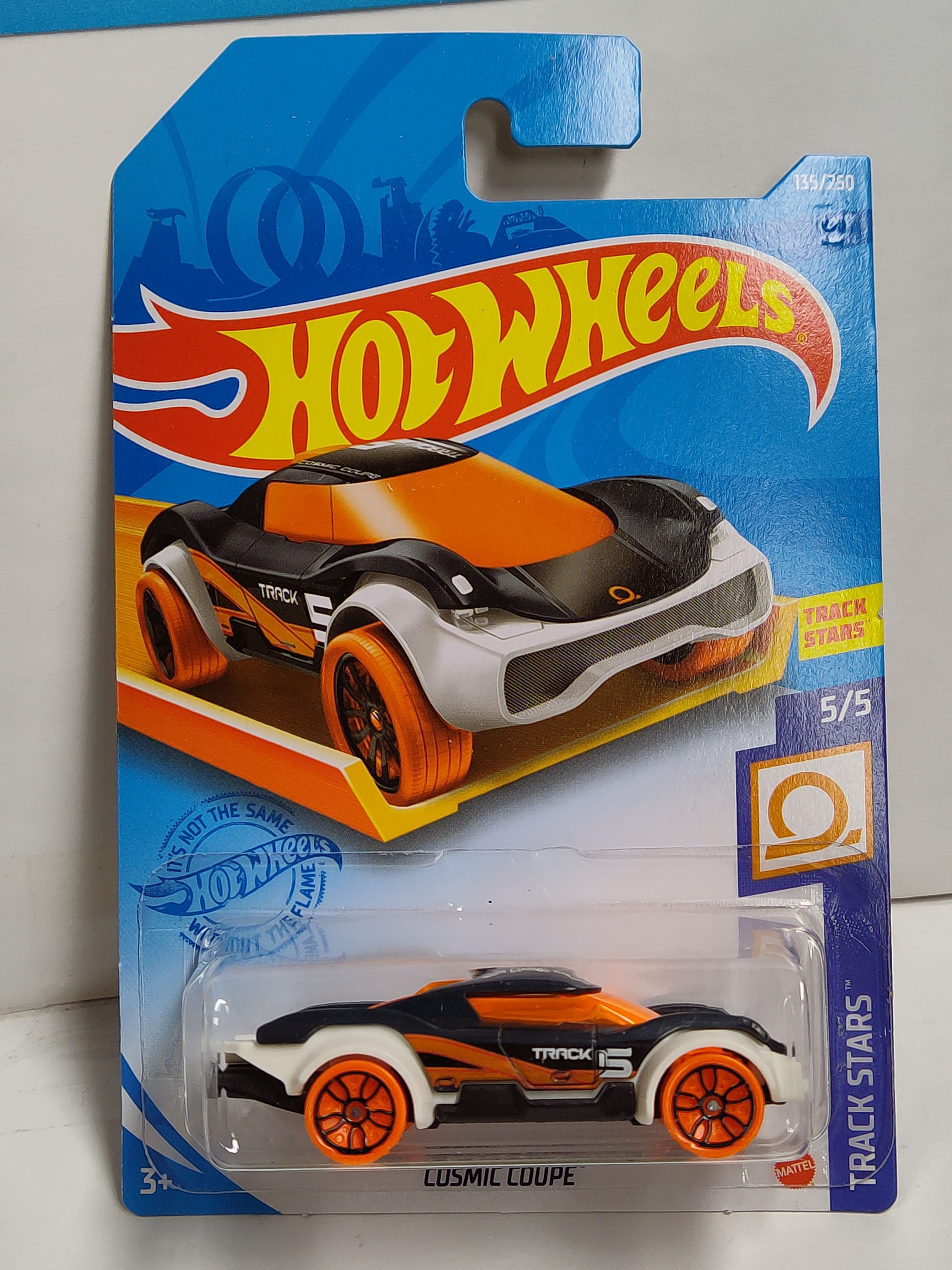 Hot Wheels #135 Track Stars Series #5 Cosmic Coupe Black Top CARD BENT