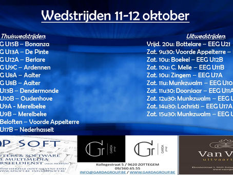 Wedstrijden komend weekend
