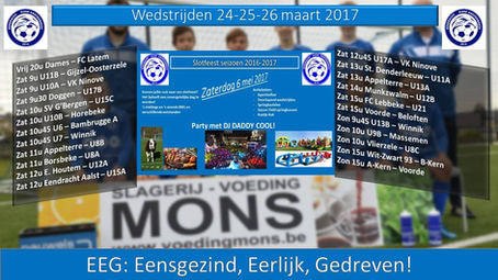 Wedstrijden 24-25-26 maart