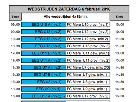 Nu zaterdag: oefenwedstrijden wegens algemene afgelasting.