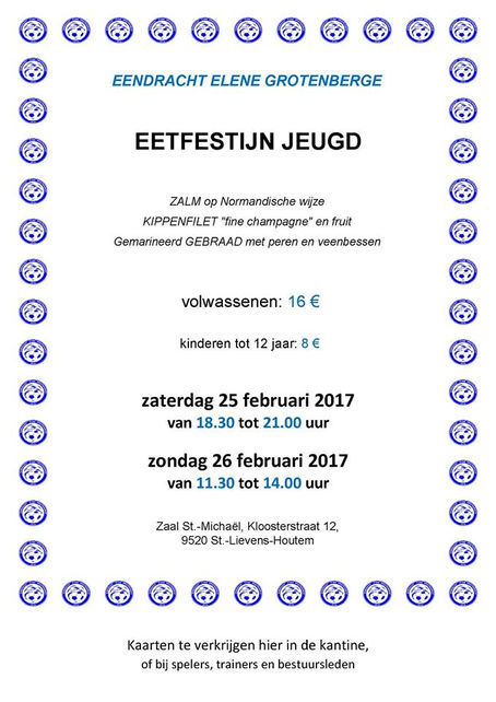 Eetfestijn EEG jeugd dit weekend!