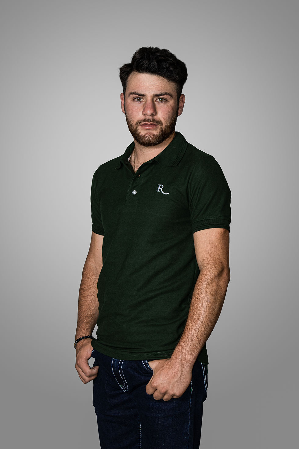 Miniatura: Playera tipo polo regular fit verde bandera