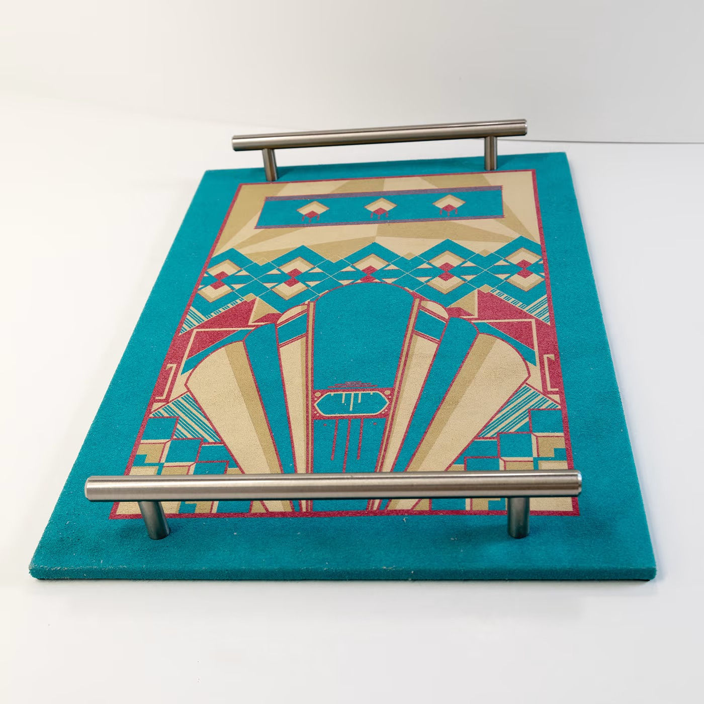 Elegant tray printed with abstract leather