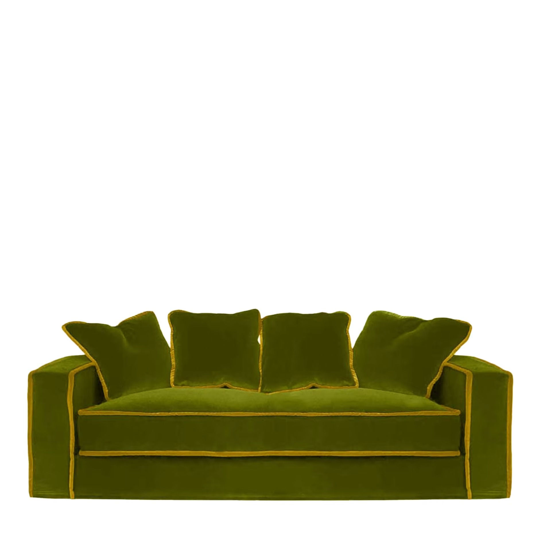 Rafaella Green & Gold Velvet 2 Seater Sofa