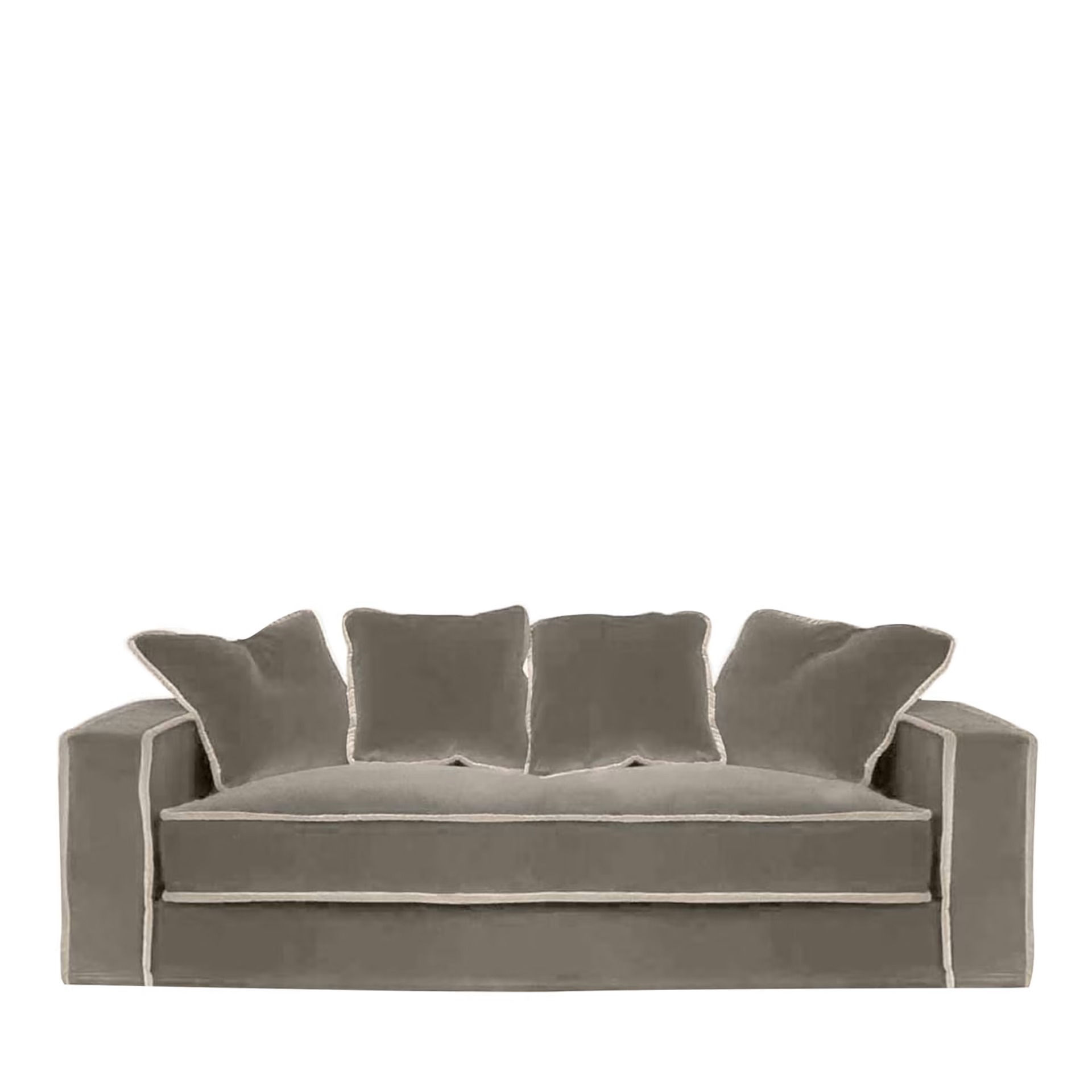Rafaella Gray & Taupe Velvet 2 Seater Sofa