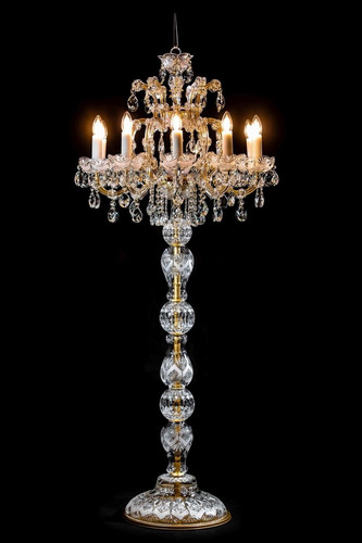 Maria Antonia Floor Lamp Luxury Luminaire with Cut Crystals