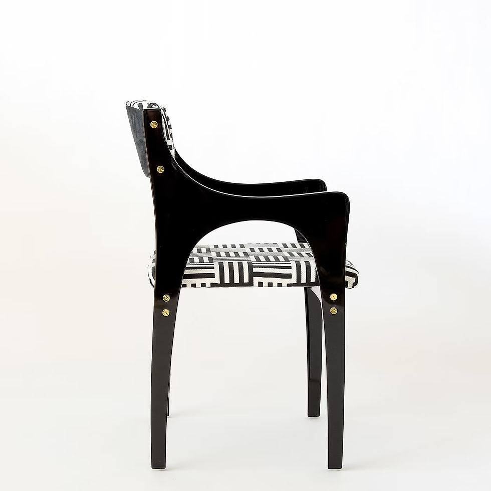 Miniatura: Lola 50's Inspired Black & White Chair s područkami