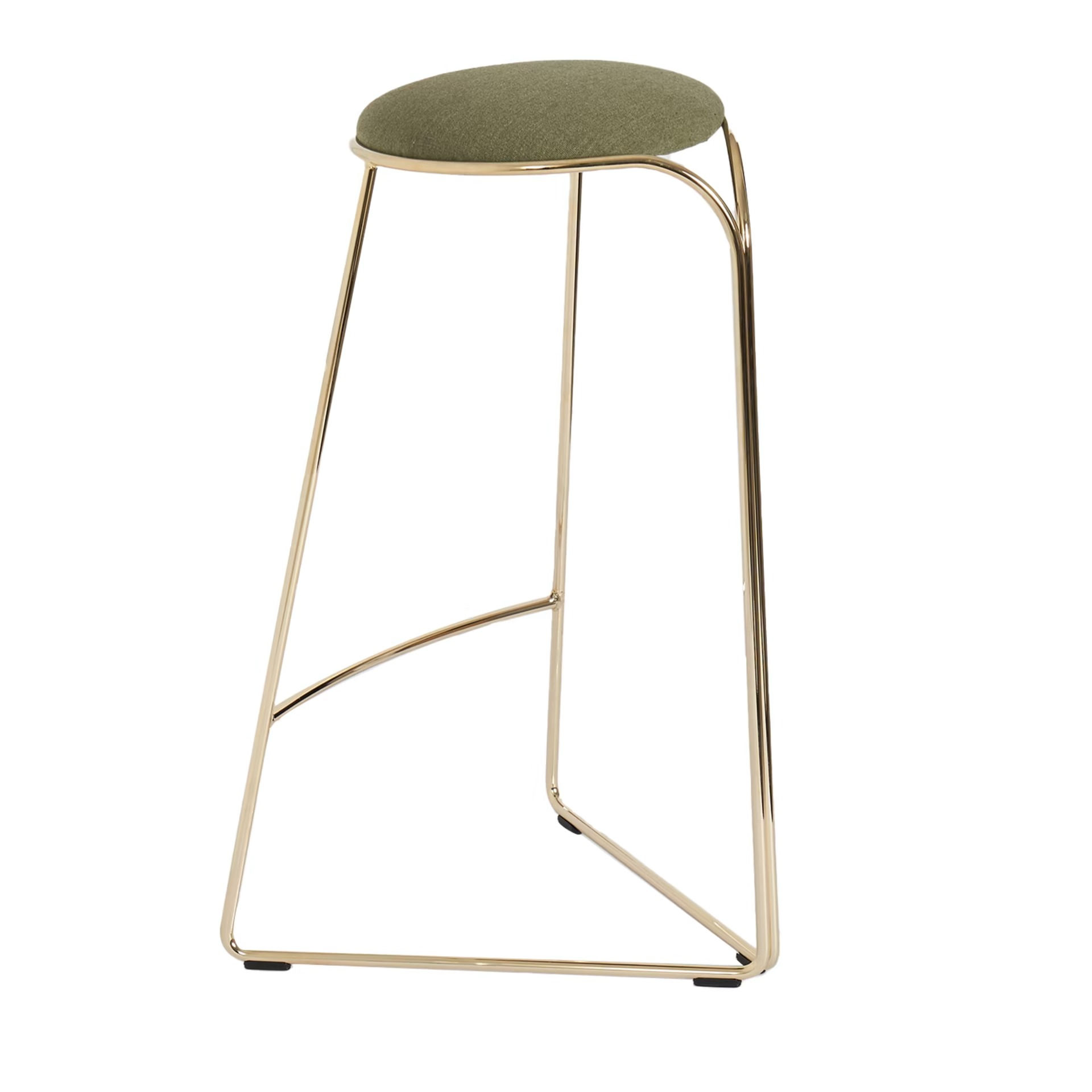 Flow Gold Contemporary High Stool by Enrico Girotti Made in Italy by lapiegaWD