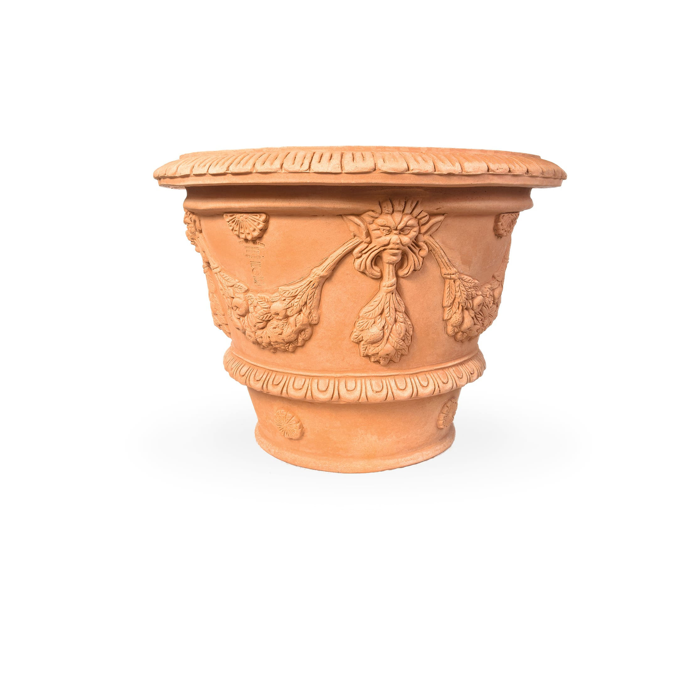 Ornato con Satiri Terracotta Pot