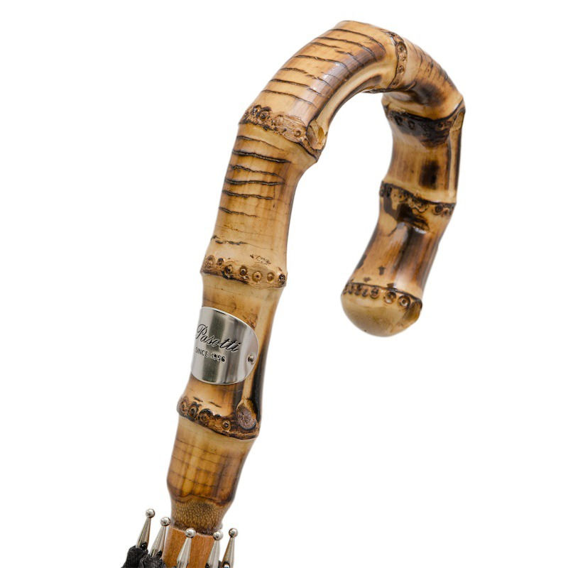 Thumbnail: Black Oxford Umbrella with Bamboo Handle