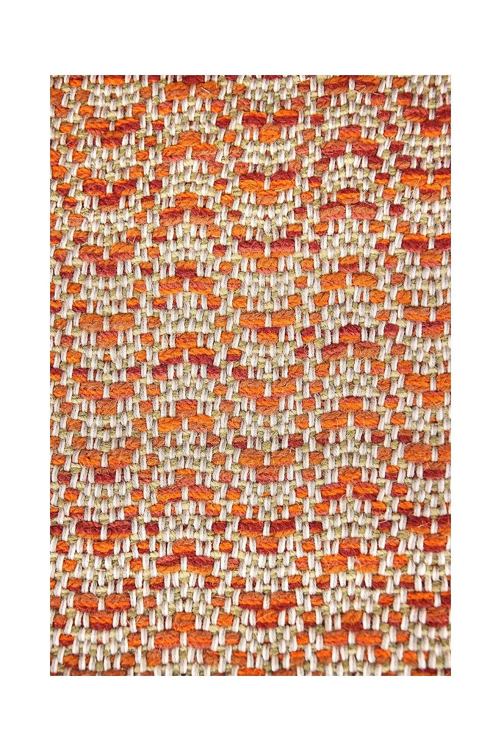 Miniatura: Koberec z Bavlny a Merino Vlny Protkaný Jutou Oranžový