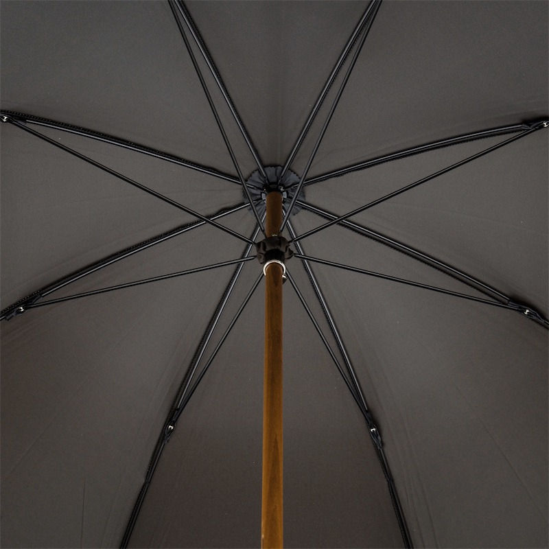 Thumbnail: Black Oxford Umbrella with Bamboo Handle