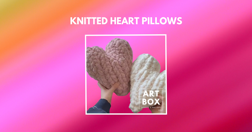 Heart Pillow Hand-Knitting  